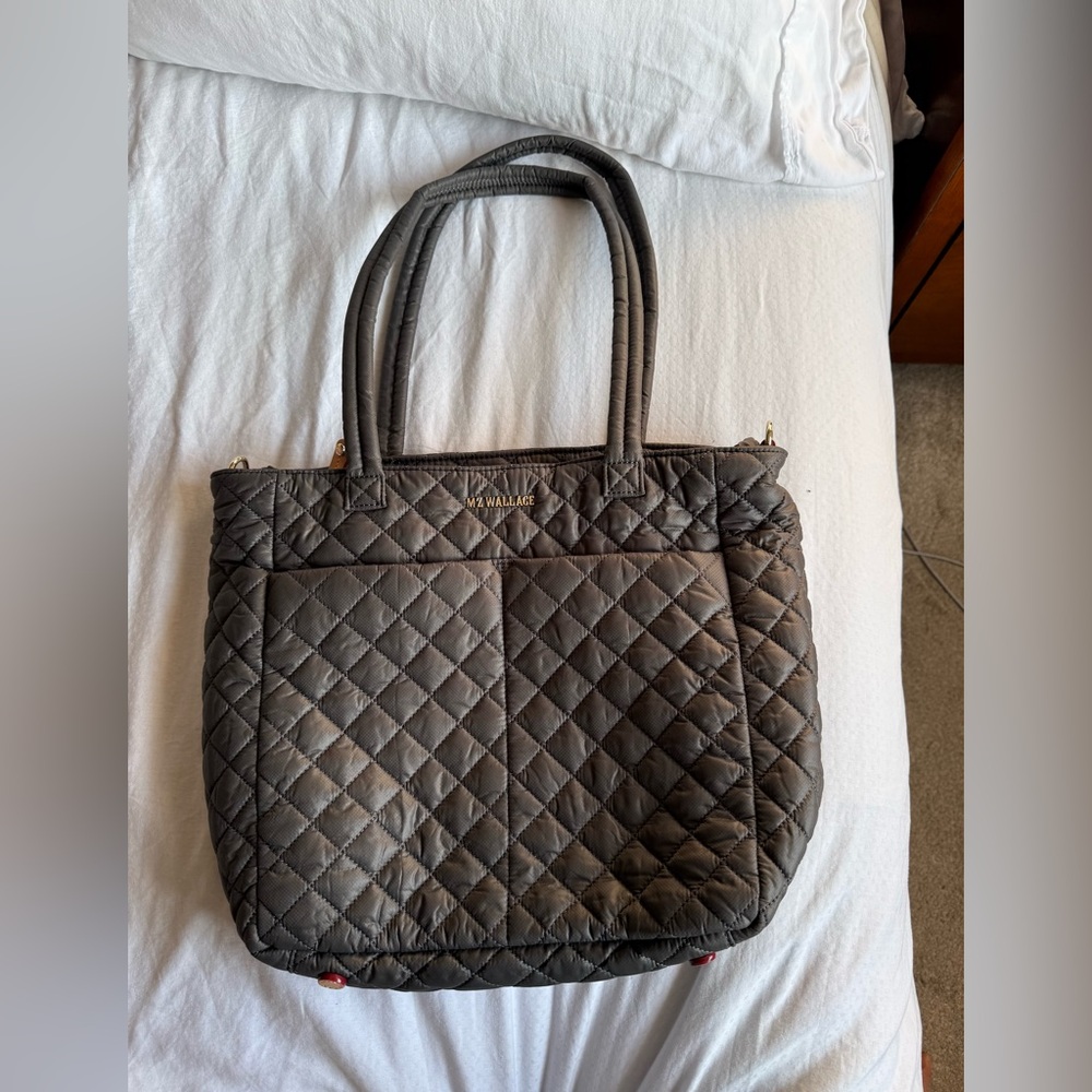 MZ Wallace Medium Quattro Tote in magnet with light gold hardware